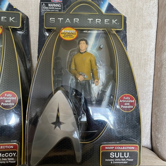 STAR TREK 6" Figure Set KIRK and SULU~ WARP COLLECTION 2009 Silver Starfleet NEW - Picture 2 of 5